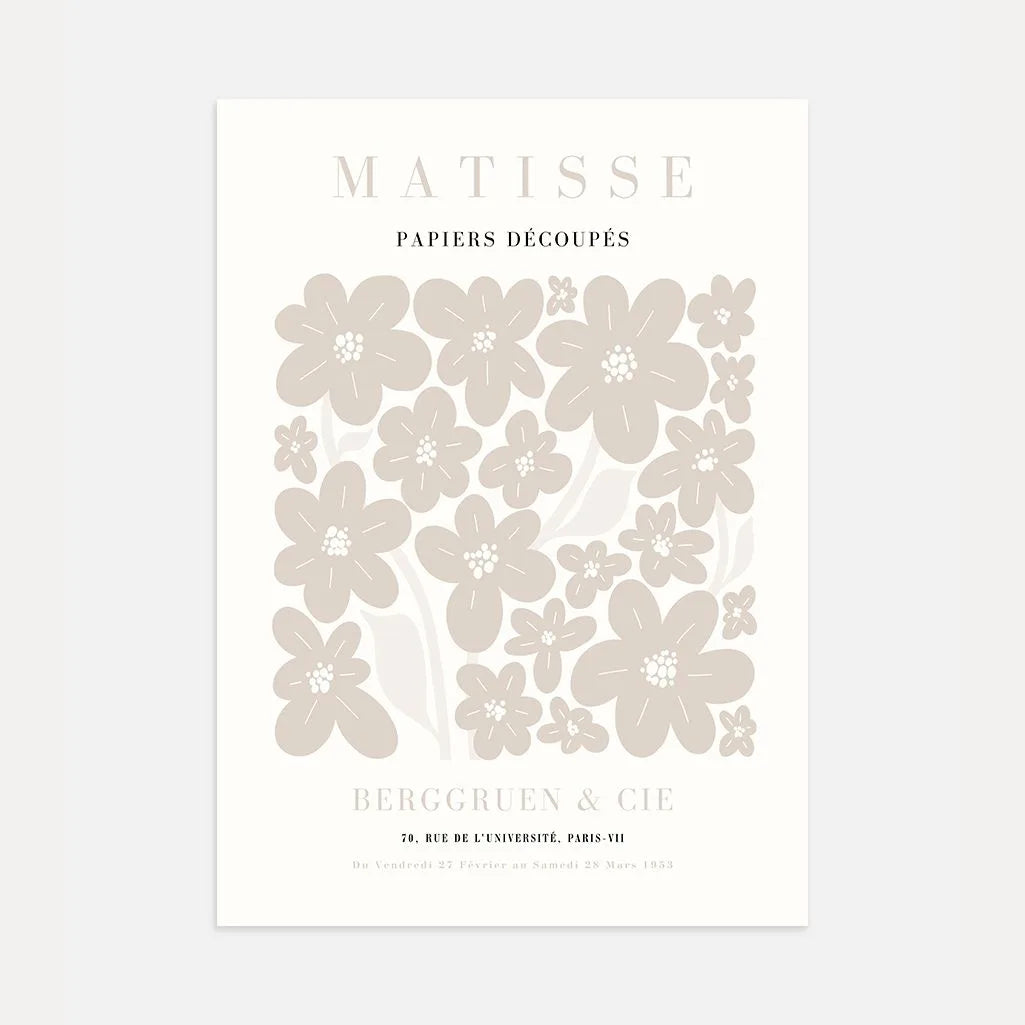 Matisse Beige Floral Póster