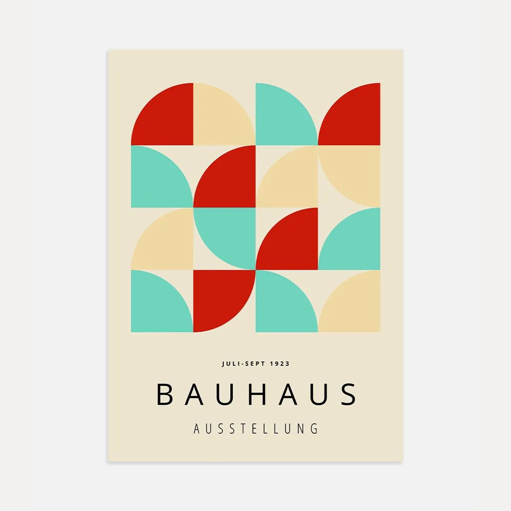 Bauhaus Turquesa Rojo Póster