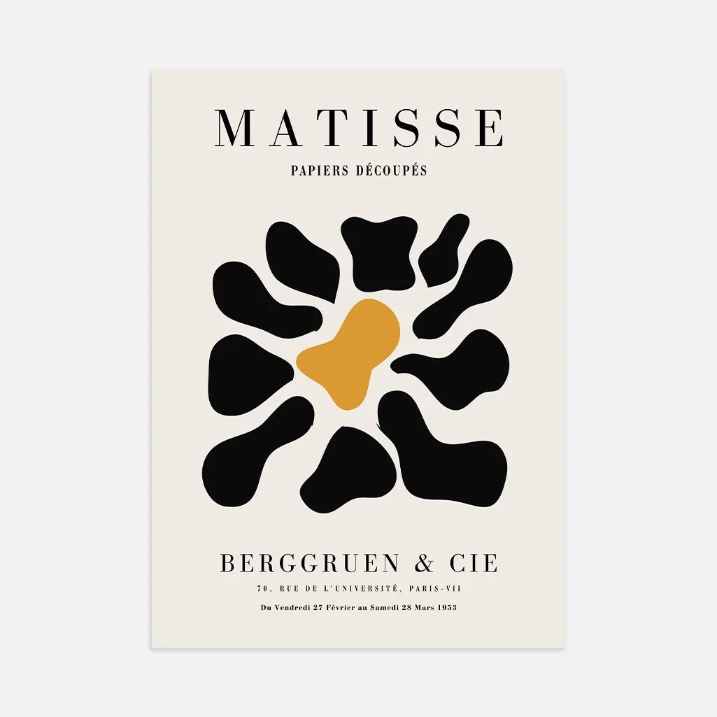 Póster Matisse Negro Mostaza Formas