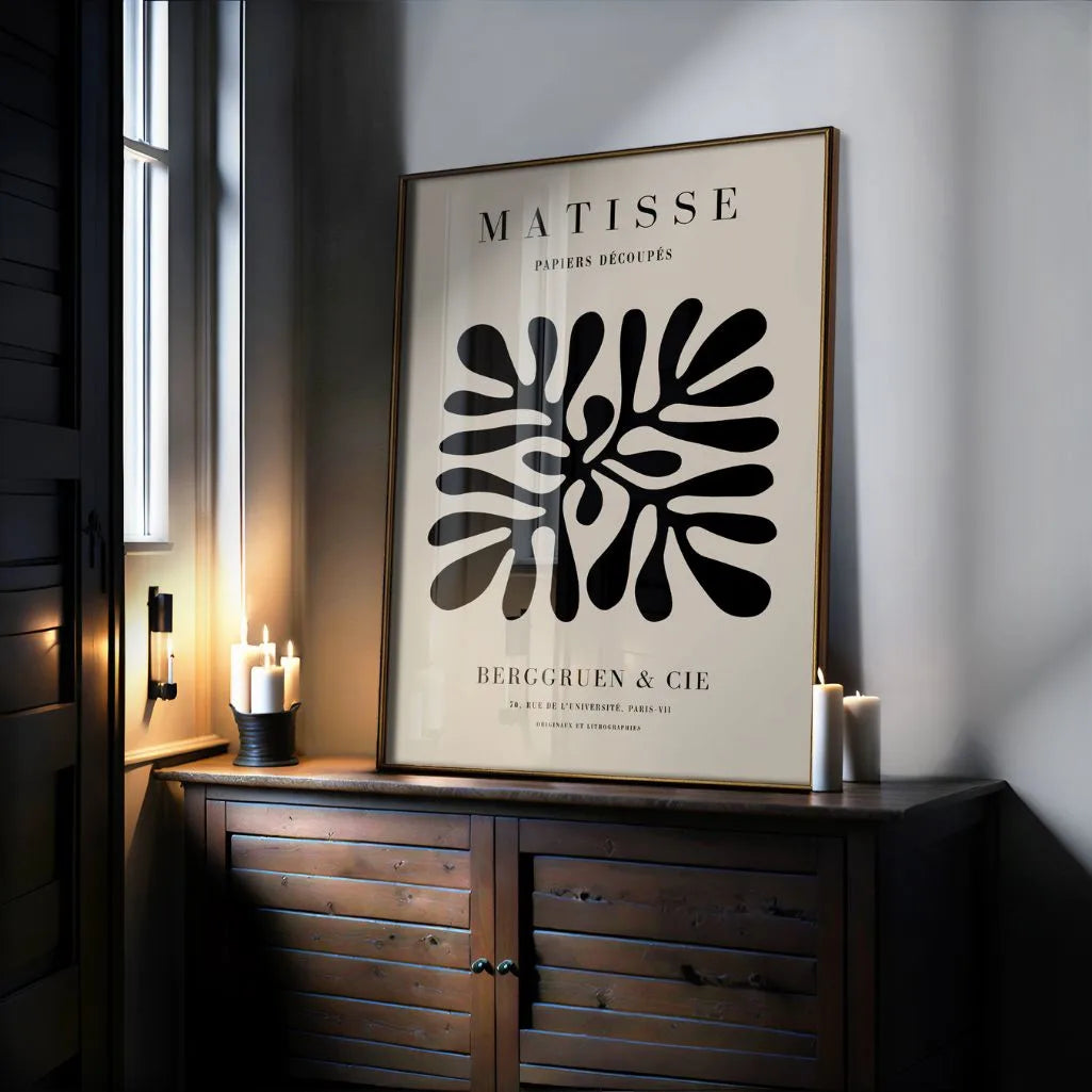 Henri Matisse – Póster Minimalista Beige y Negro