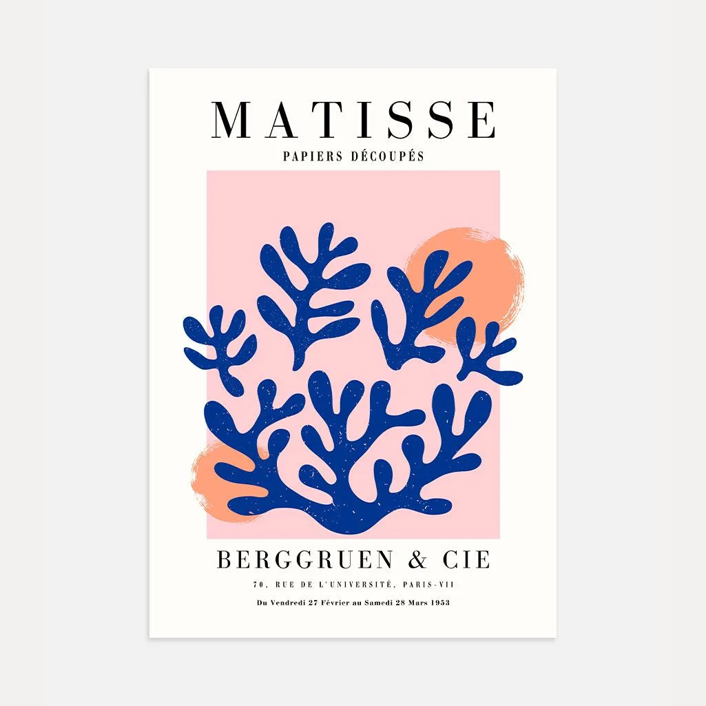 Matisse Coral Azul Póster