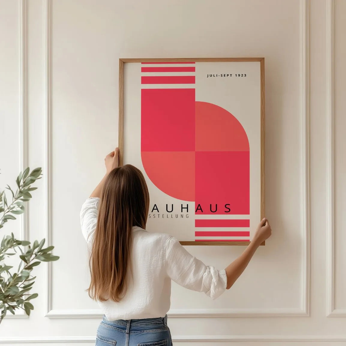 Bauhaus Ritmo Rosa Póster