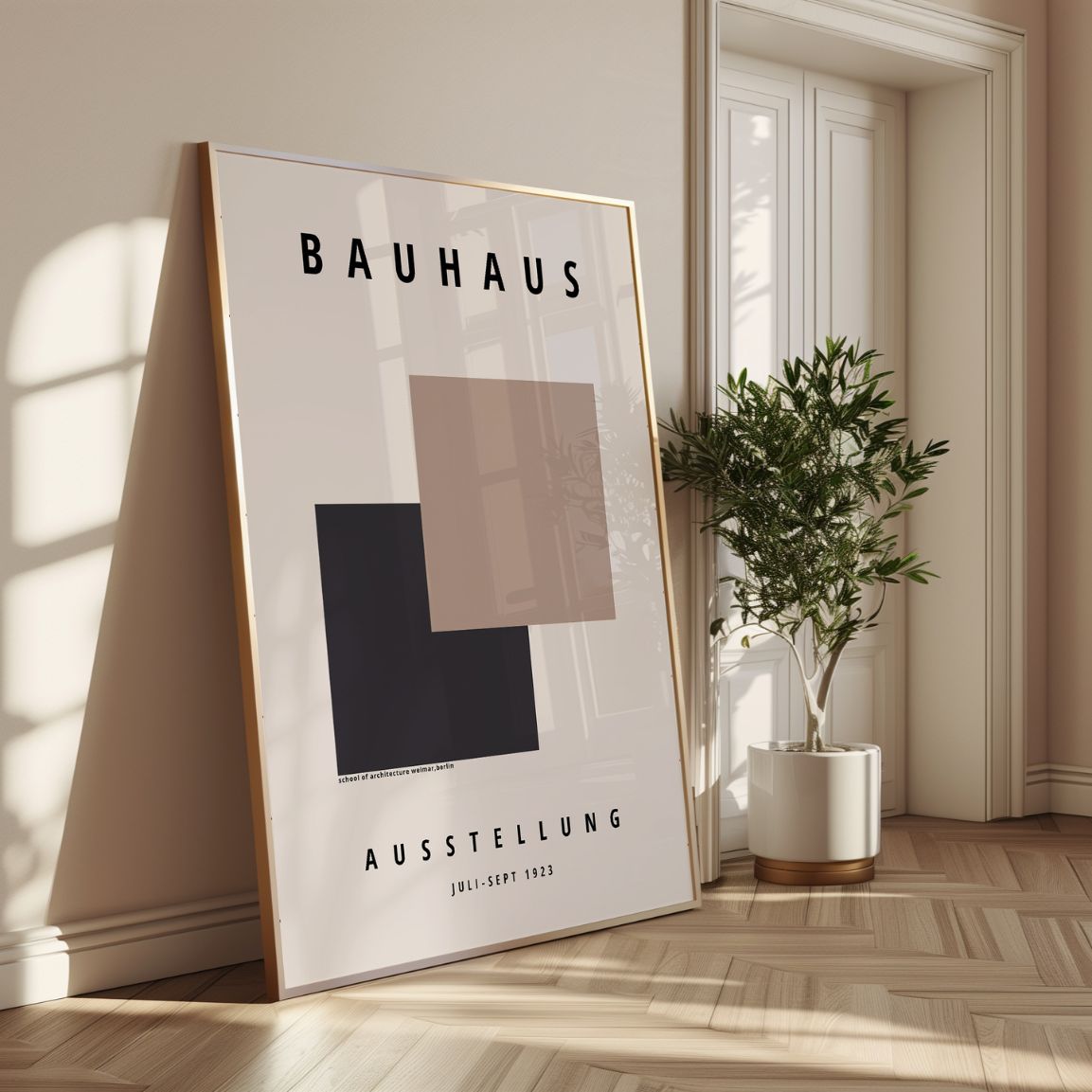 Póster Bauhaus Cuadrado Geométrico