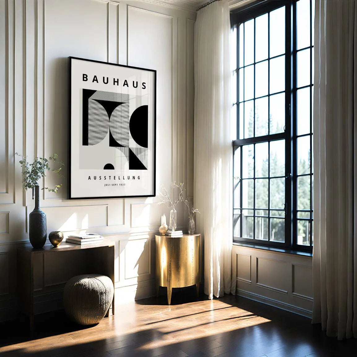 Póster Bauhaus Formas Negras Geométricas
