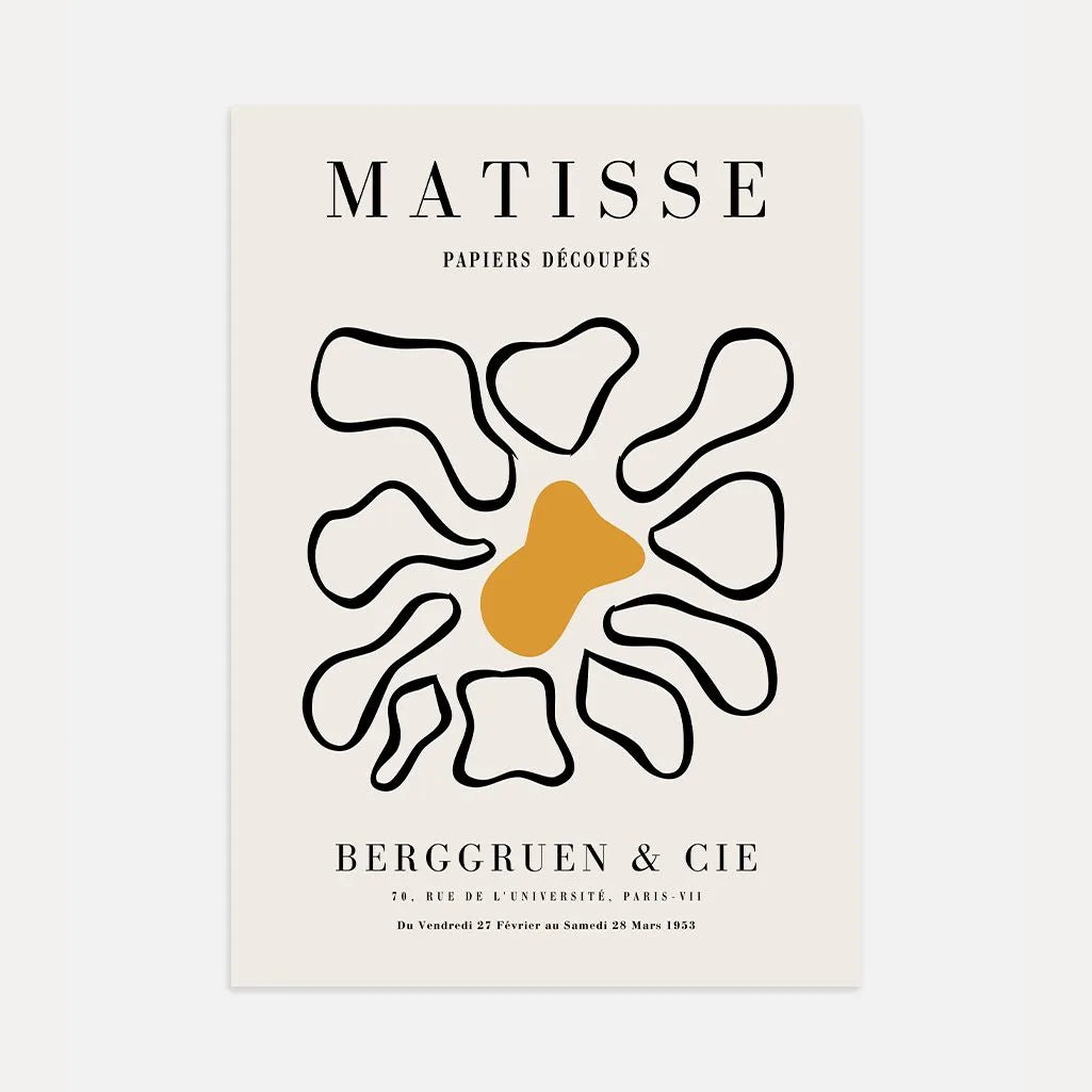 Póster Matisse Flor Abstracta Mostaza