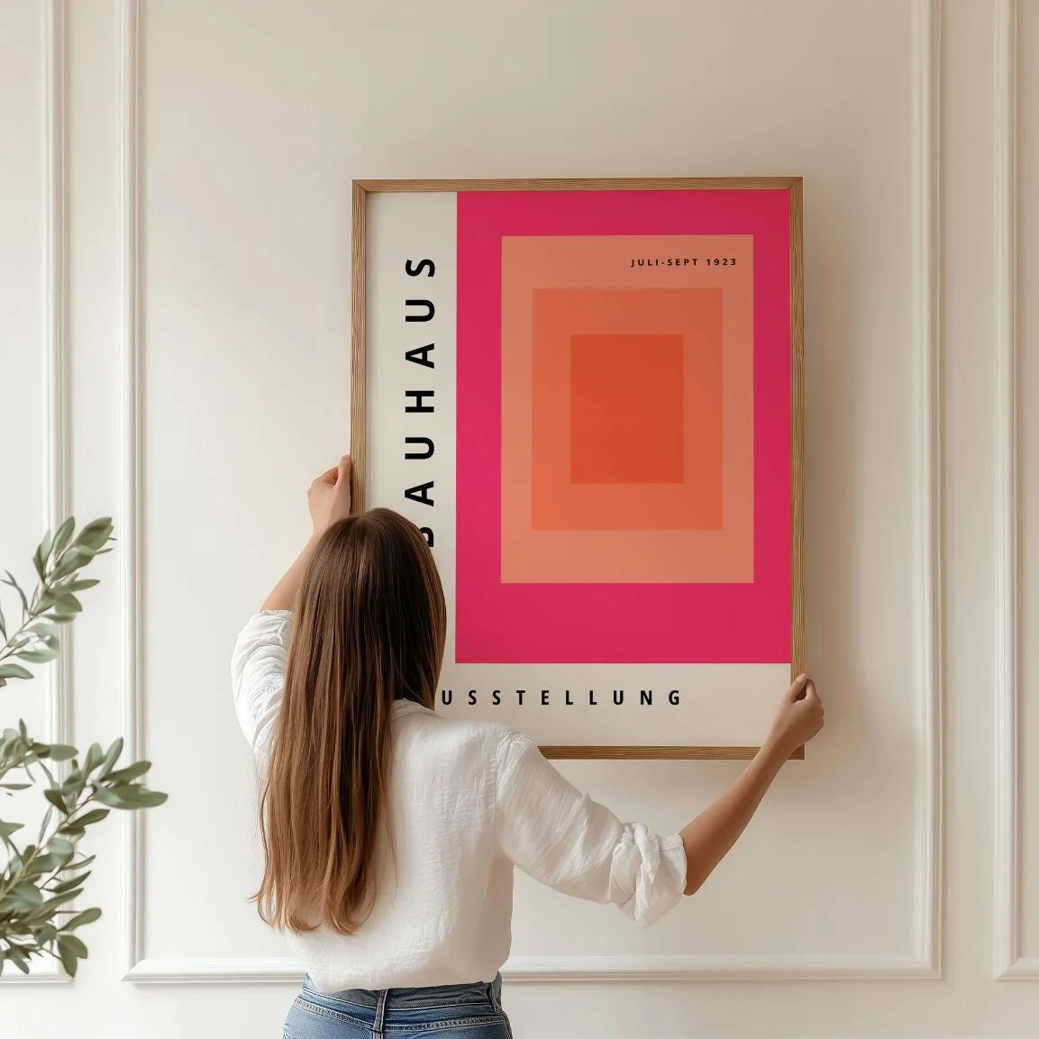 Bauhaus Degradado Rosa Póster