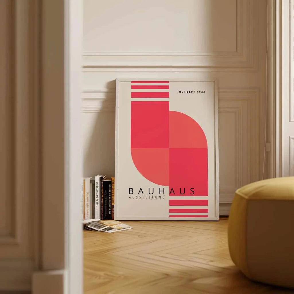 Bauhaus Ritmo Rosa Póster