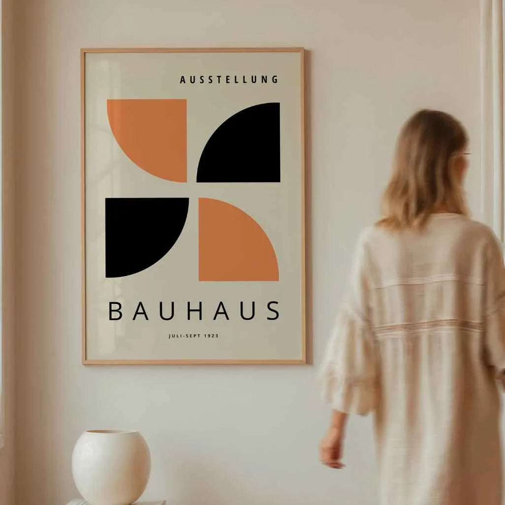 Bauhaus Naranja Negro Póster