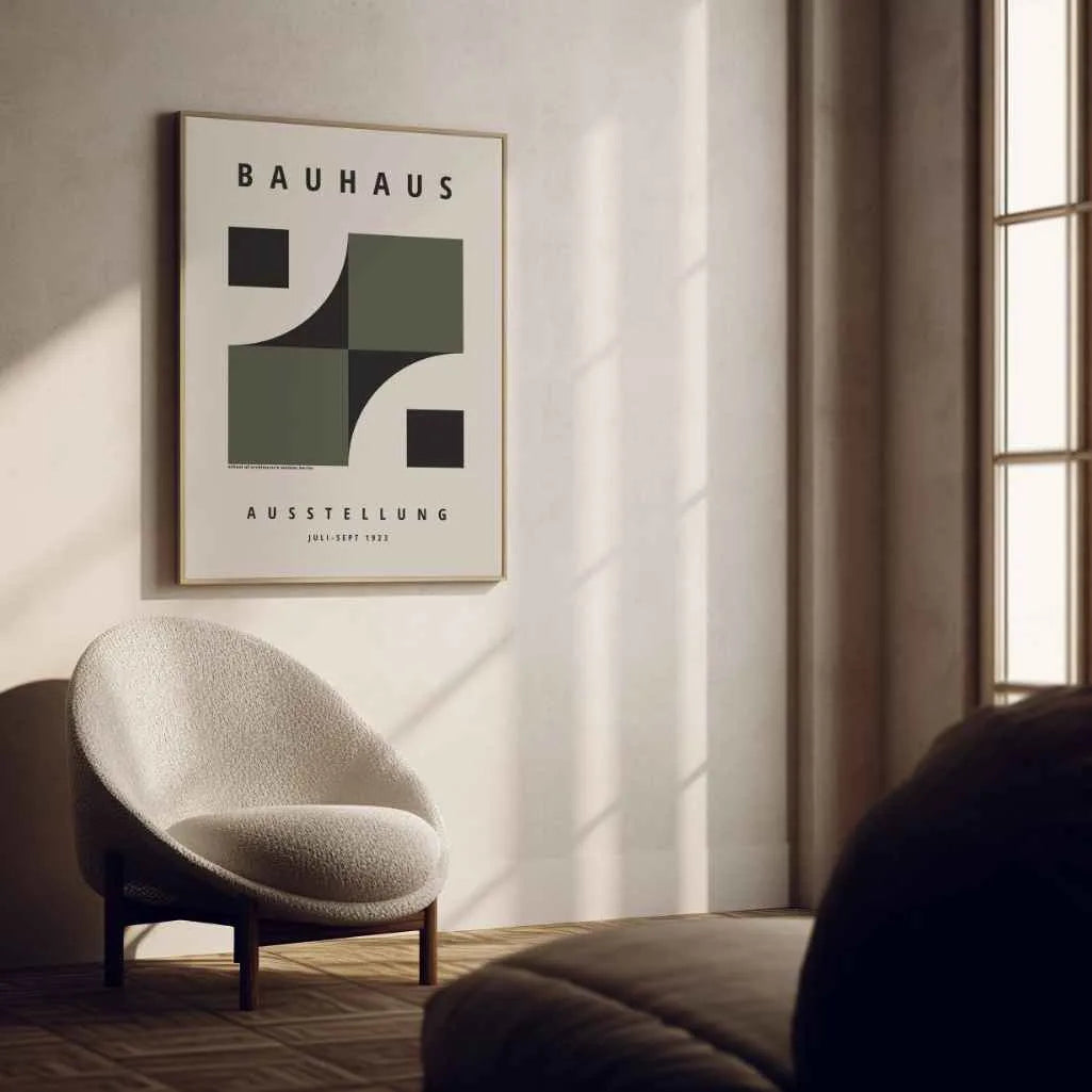 Póster Bauhaus Fusión Verde De Formas