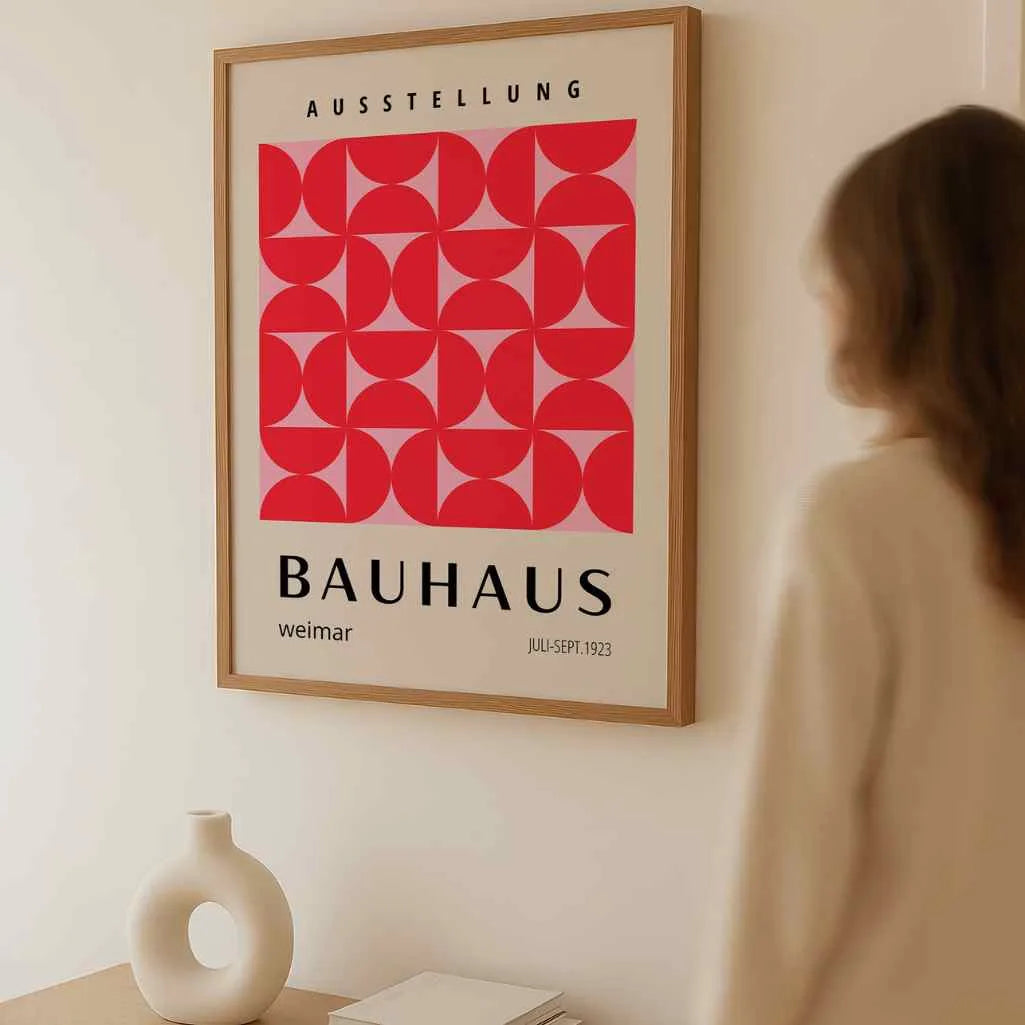 Bauhaus Rojo Rosa Póster