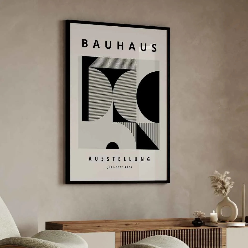Póster Bauhaus Formas Negras Geométricas