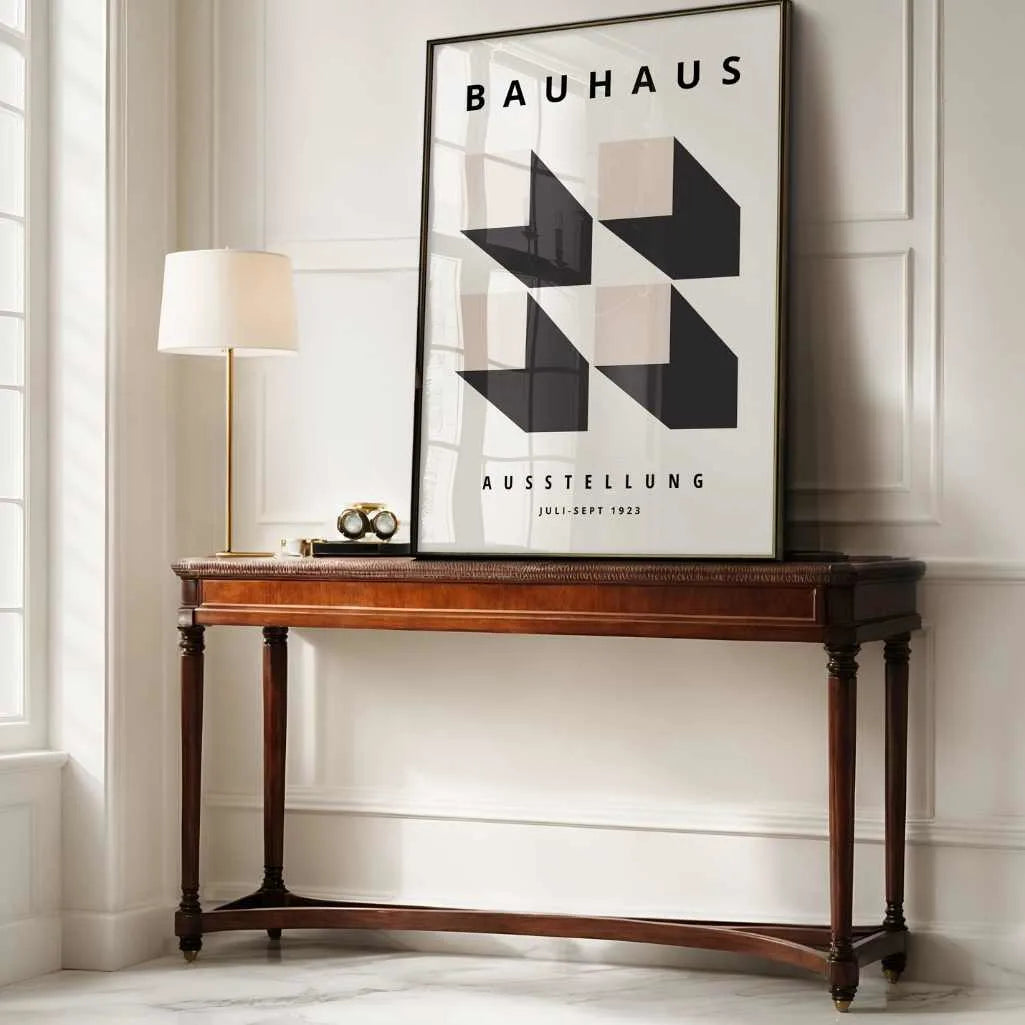 Póster Bauhaus Efecto 3D Geométrico