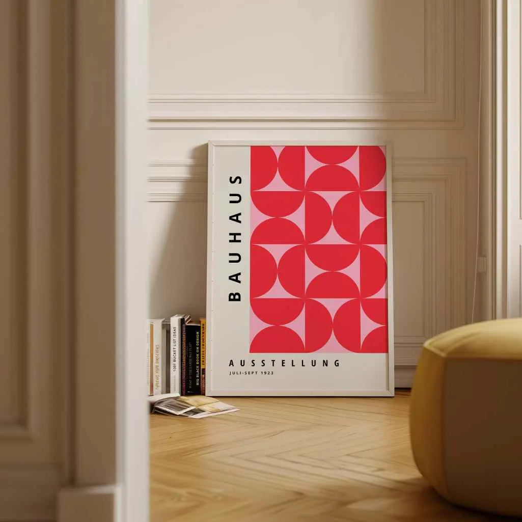 Bauhaus Simetría Roja Ritmo Póster