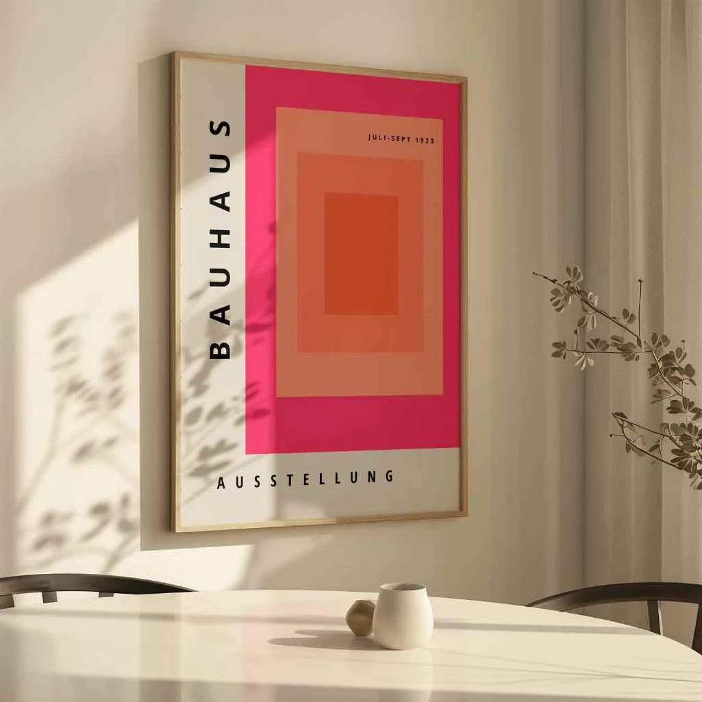Bauhaus Degradado Rosa Póster