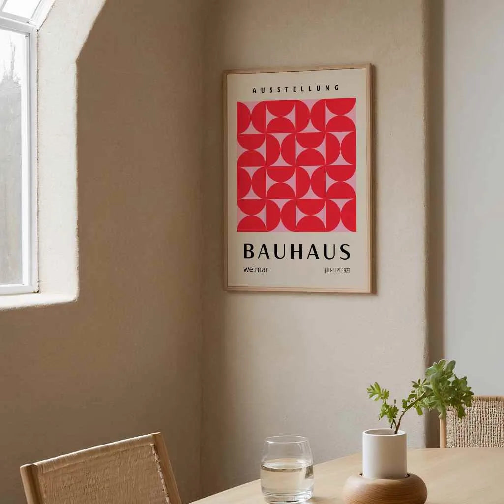 Bauhaus Rojo Rosa Póster