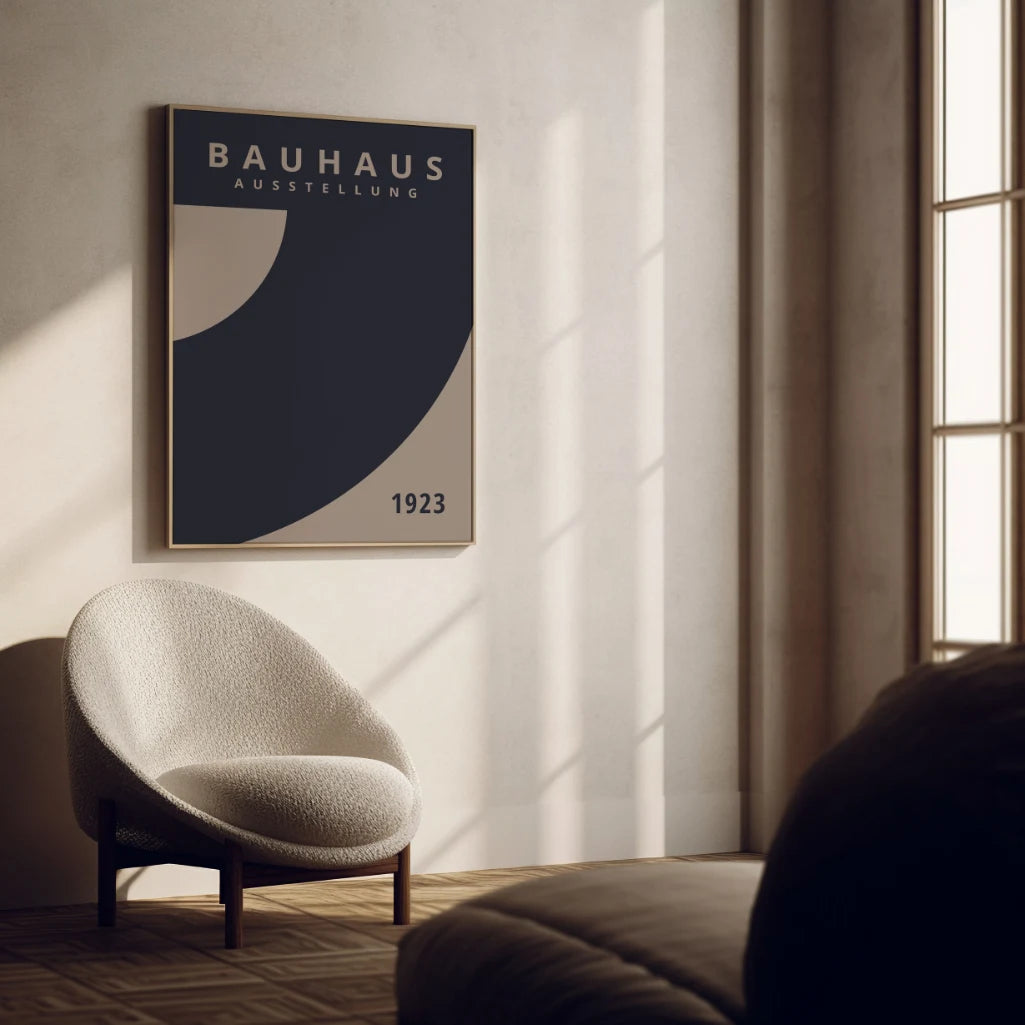 Póster Bauhaus Salpicadura Azul