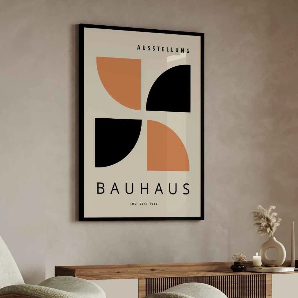 Bauhaus Naranja Negro Póster