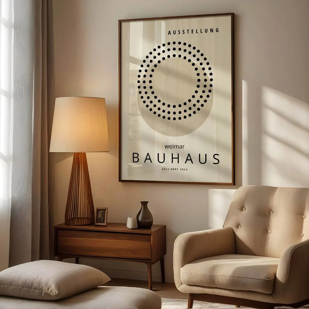 Póster Círculos Bauhaus Beige