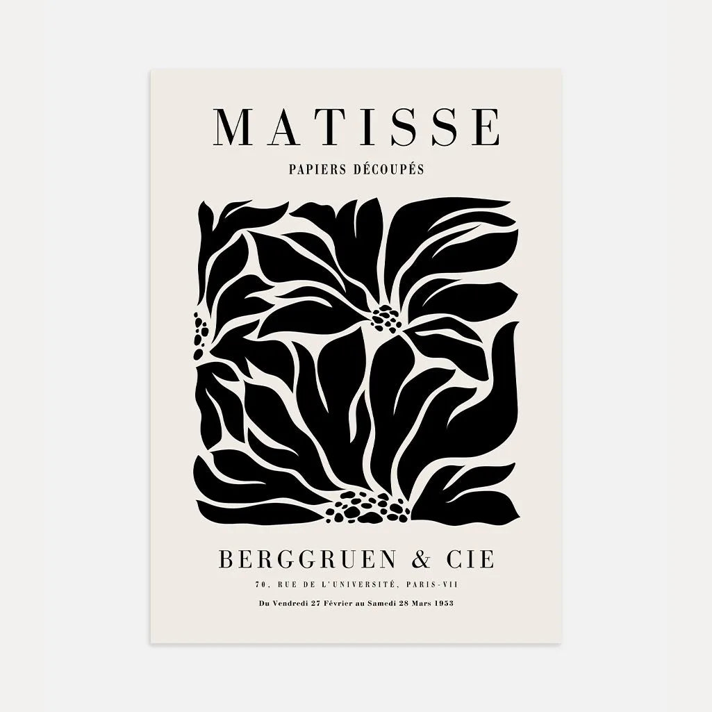 Henri Matisse – Póster Flores Negras Beige