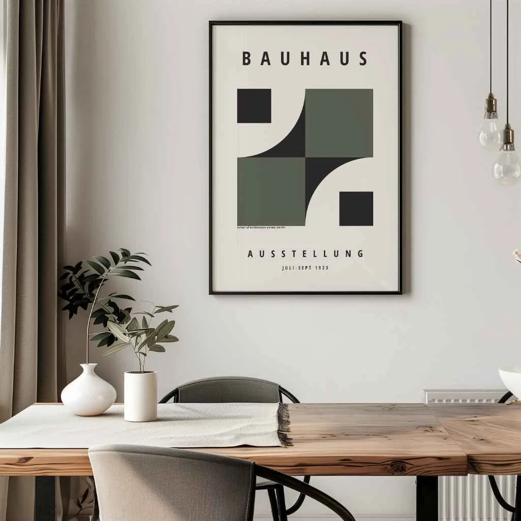 Póster Bauhaus Fusión Verde De Formas