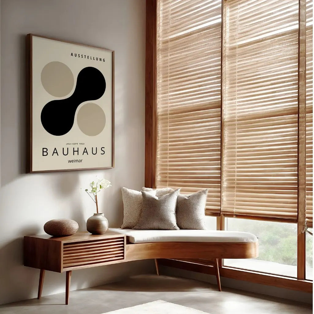 Bauhaus Formas Negro Beige Póster