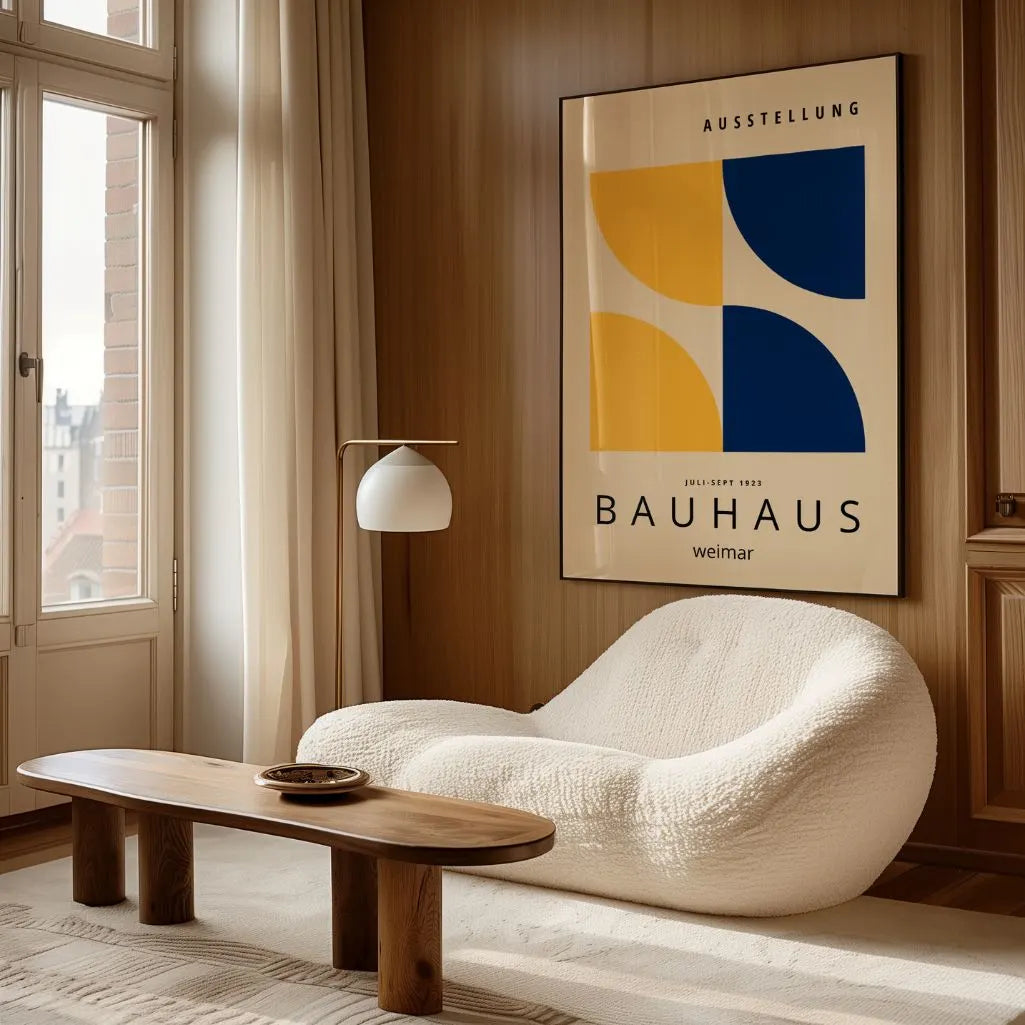 Bauhaus Amarillo Azul Marino Póster