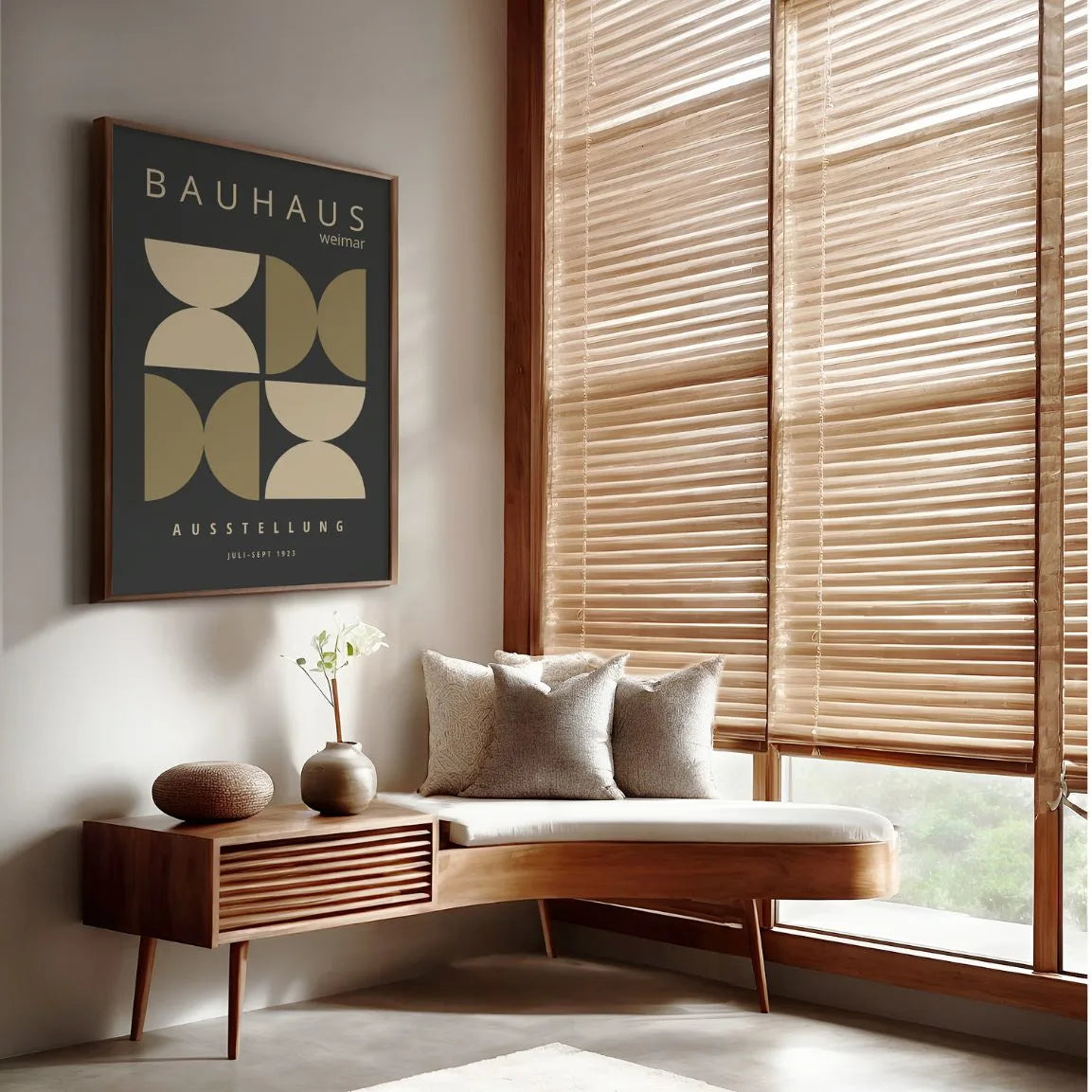 Bauhaus Ocre Geometría Póster