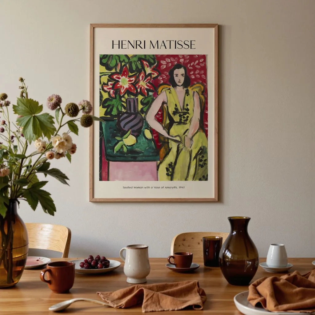 Henri Matisse Póster – Mujer sentada con jarrón de amarilis
