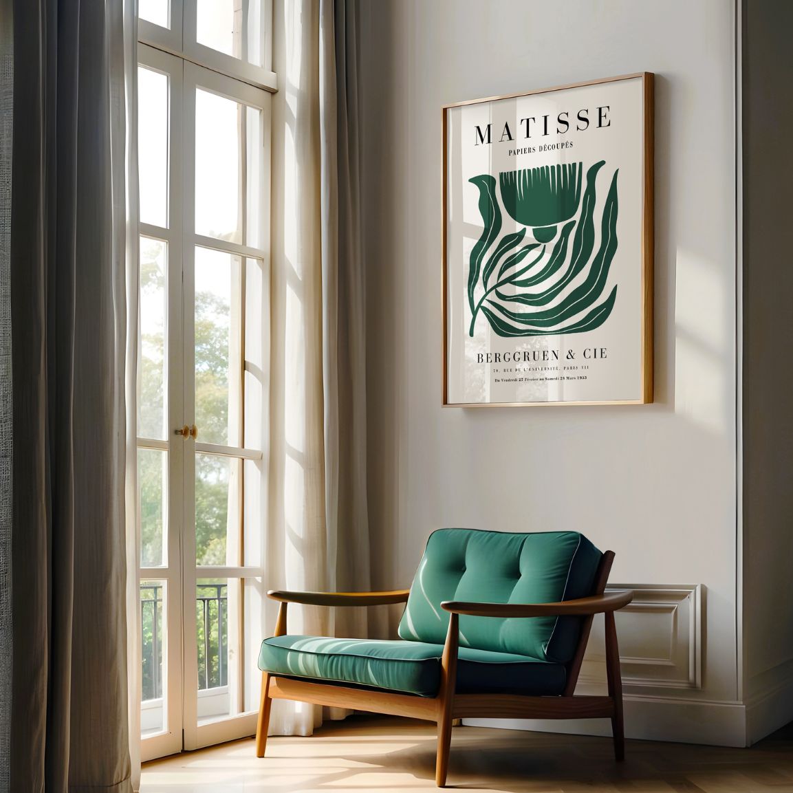 Matisse Flor Verde Póster