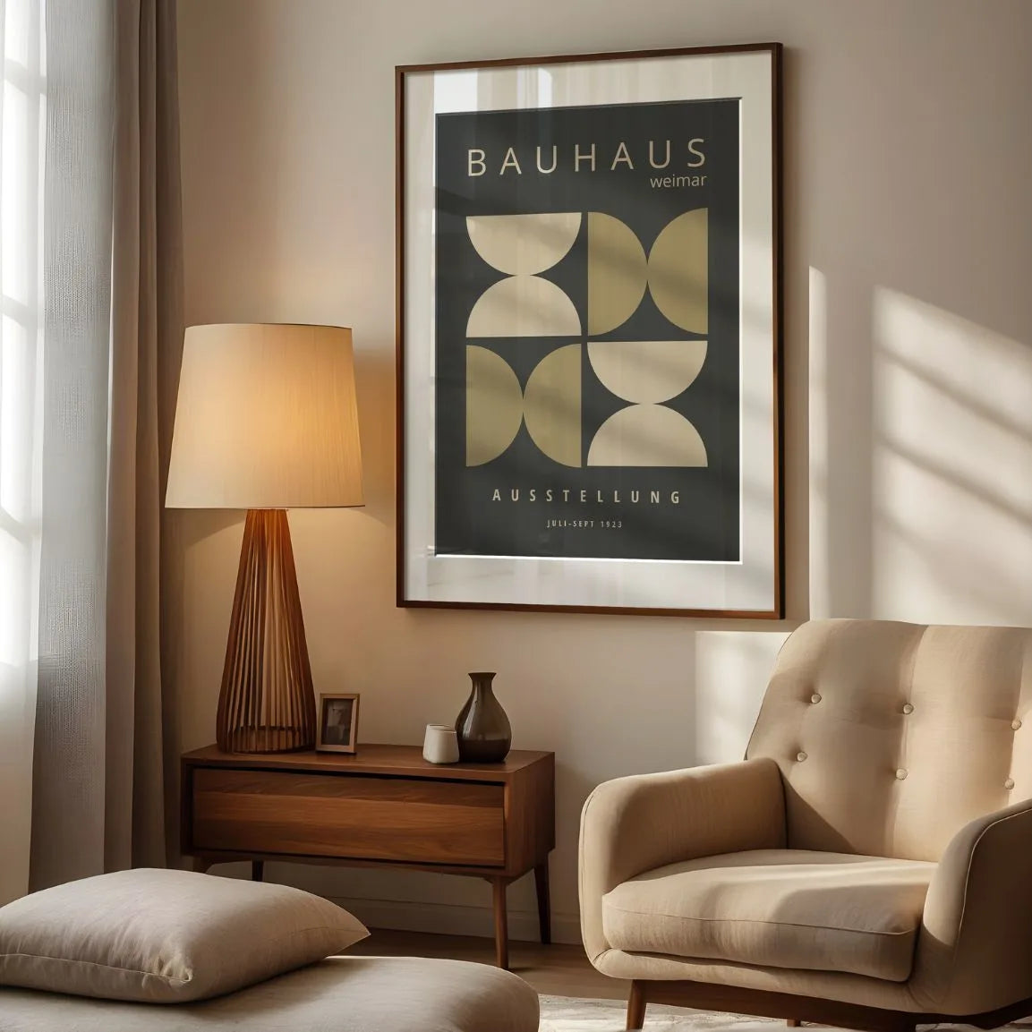 Bauhaus Ocre Geometría Póster