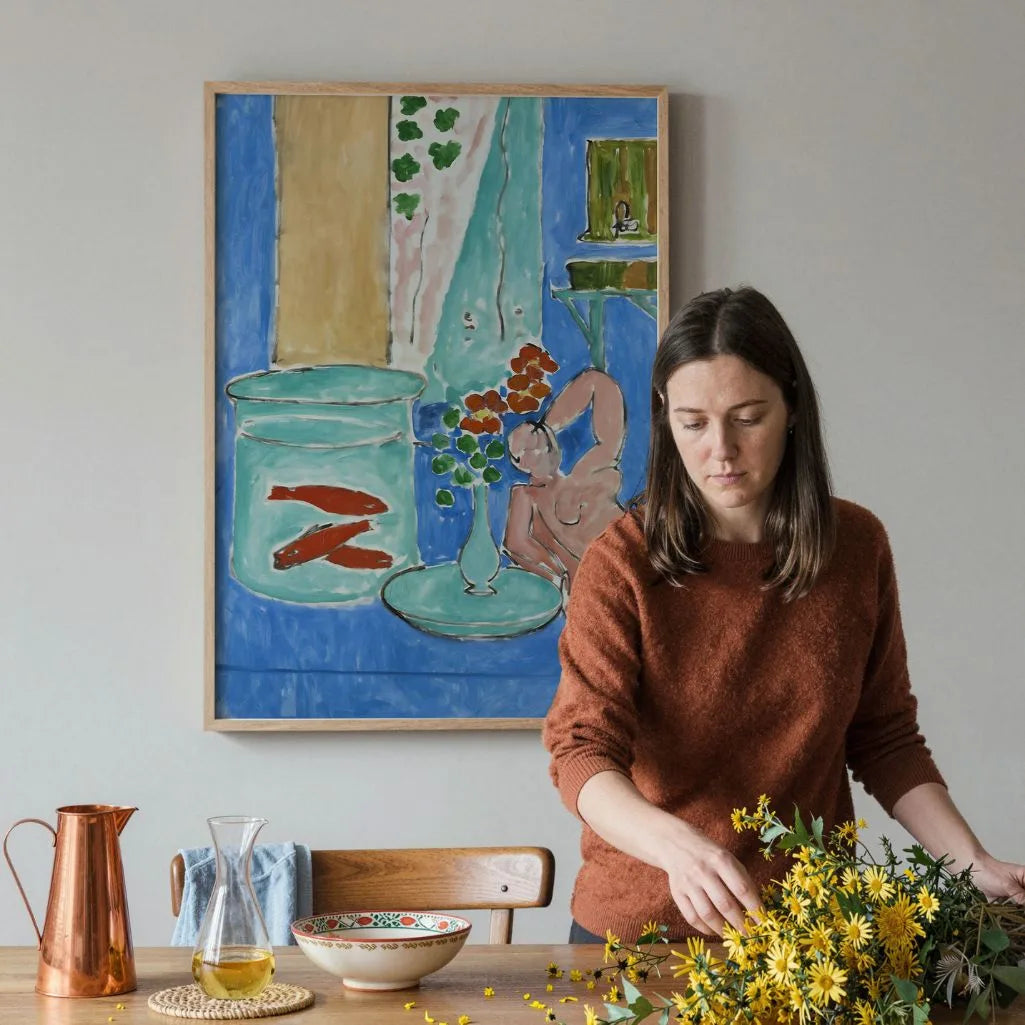 Henri Matisse Póster – Peces rojos y escultura