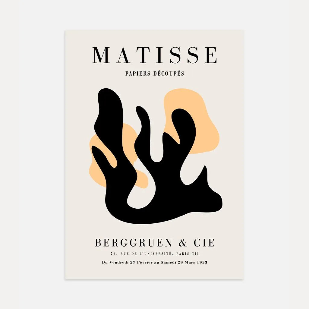 Henri Matisse Forma Negro Naranja Póster