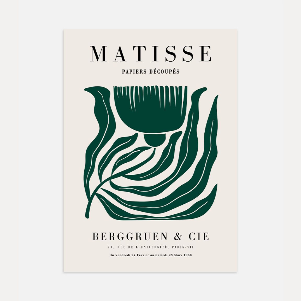 Matisse Flor Verde Póster