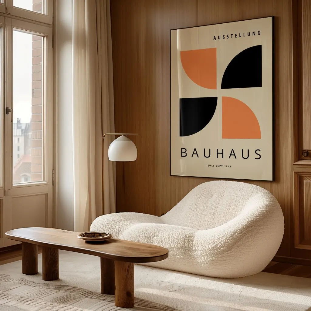 Bauhaus Naranja Negro Póster
