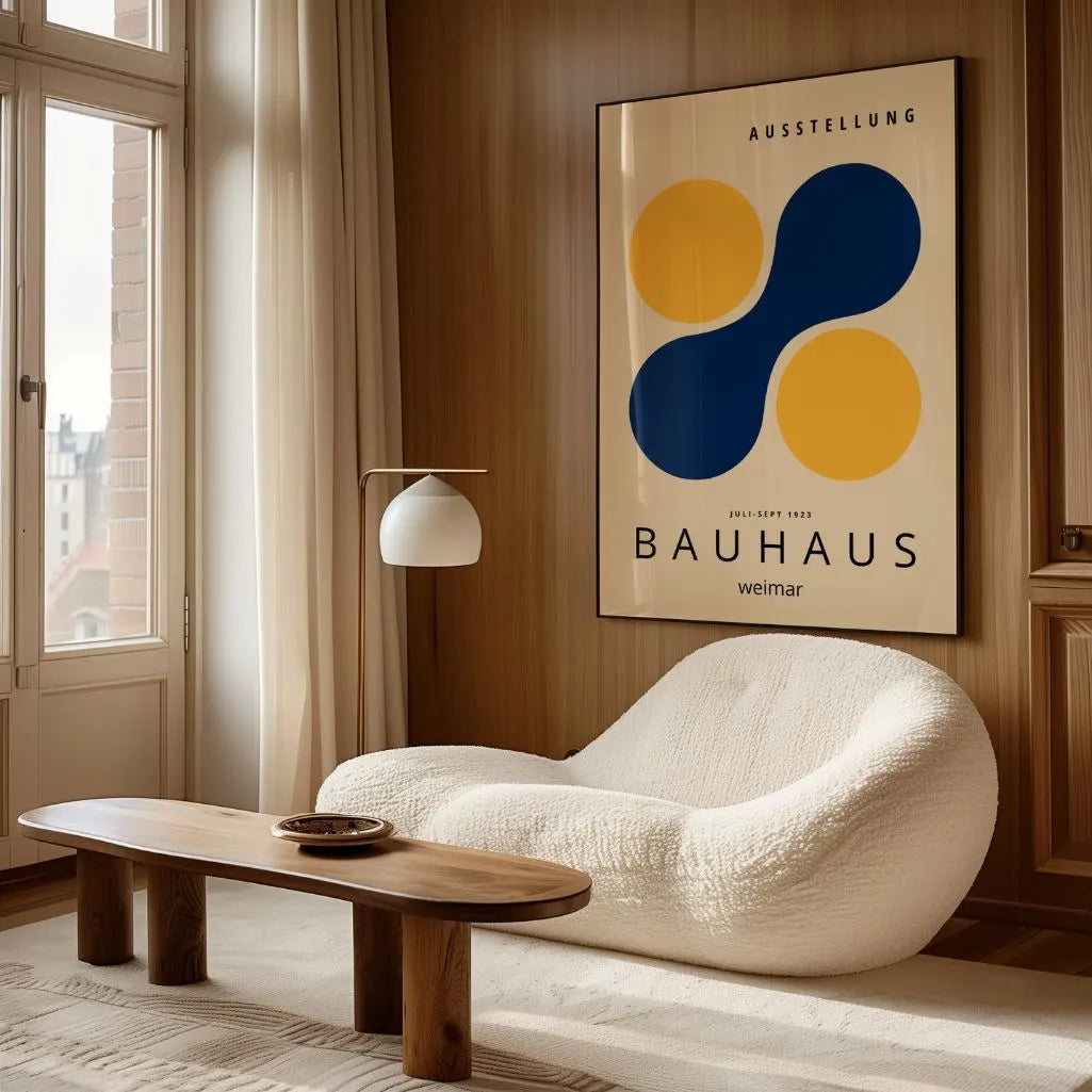 Bauhaus Círculos Amarillos Póster