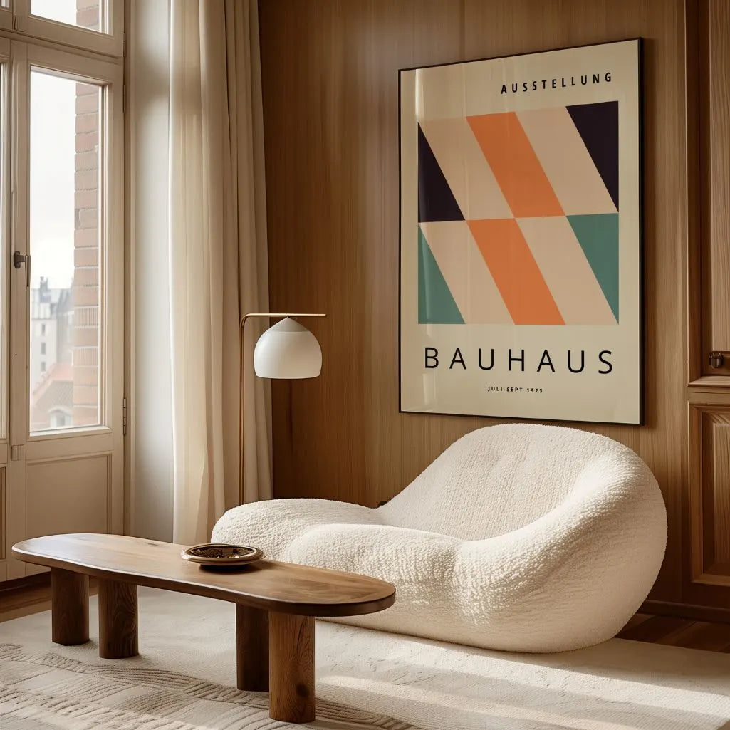 Bauhaus Rayas Diagonales Póster