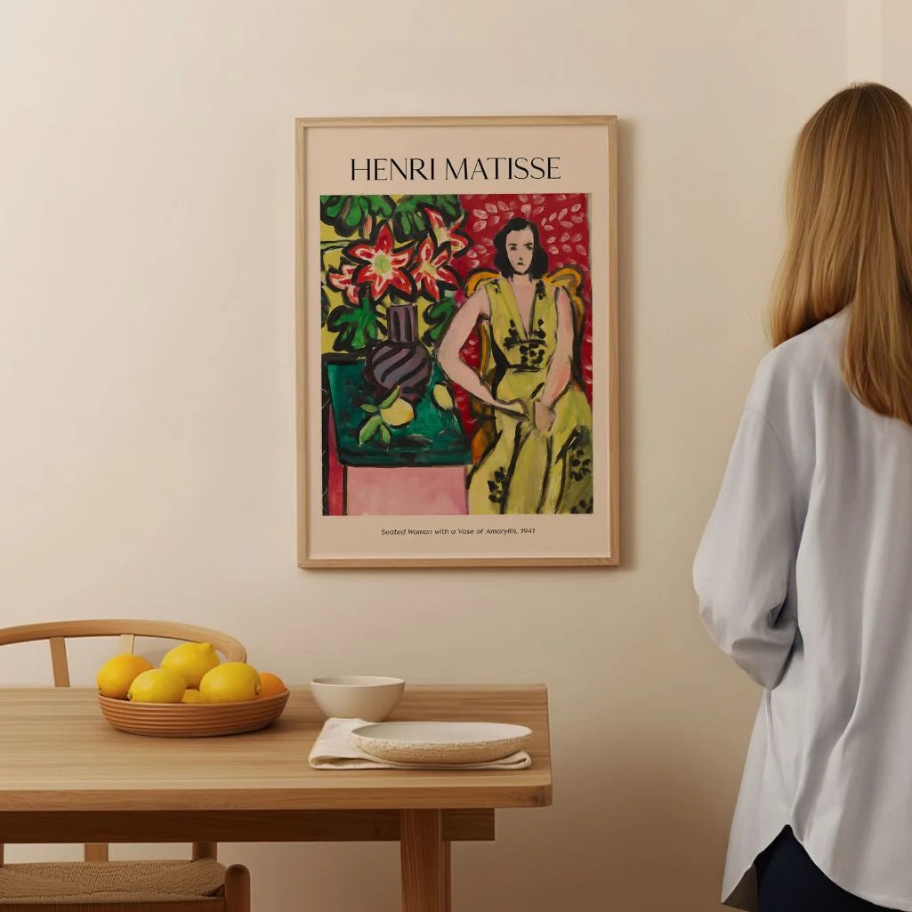 Henri Matisse Póster – Mujer sentada con jarrón de amarilis