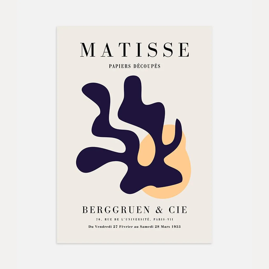 Henri Matisse Forma Abstracta Azul Marino Póster