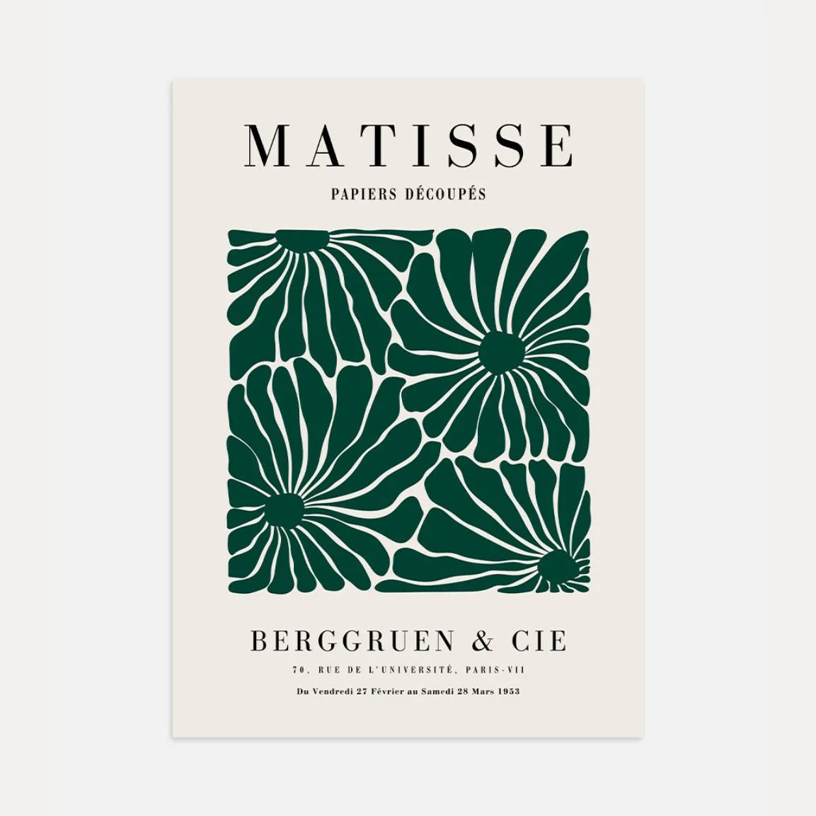 Matisse Flores Verdes Póster