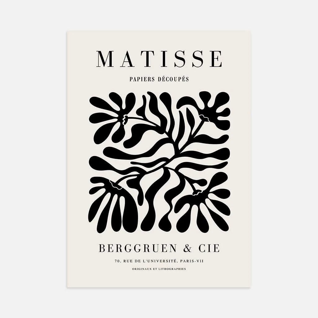 Henri Matisse – Póster Floral Negro