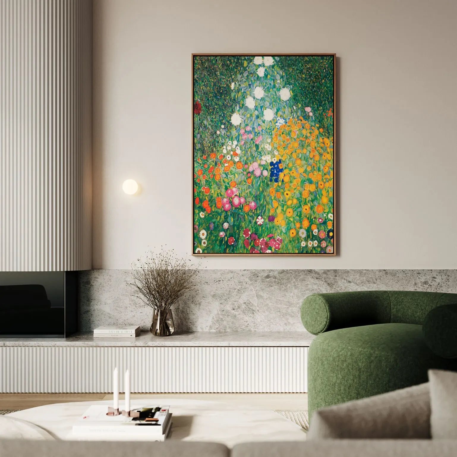 Lienzo enmarcado – Jardín florido