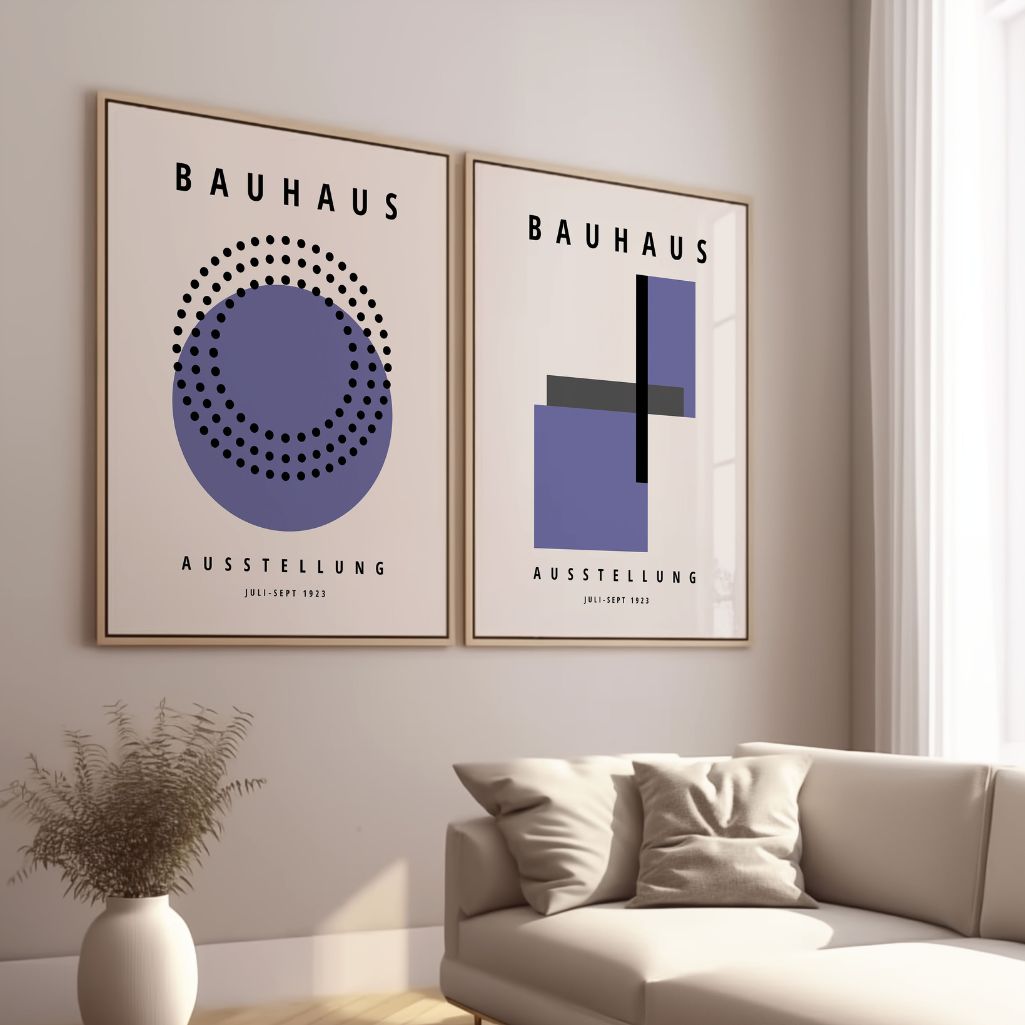 Bauhaus Formas Púrpura – Set de 2 pósteres