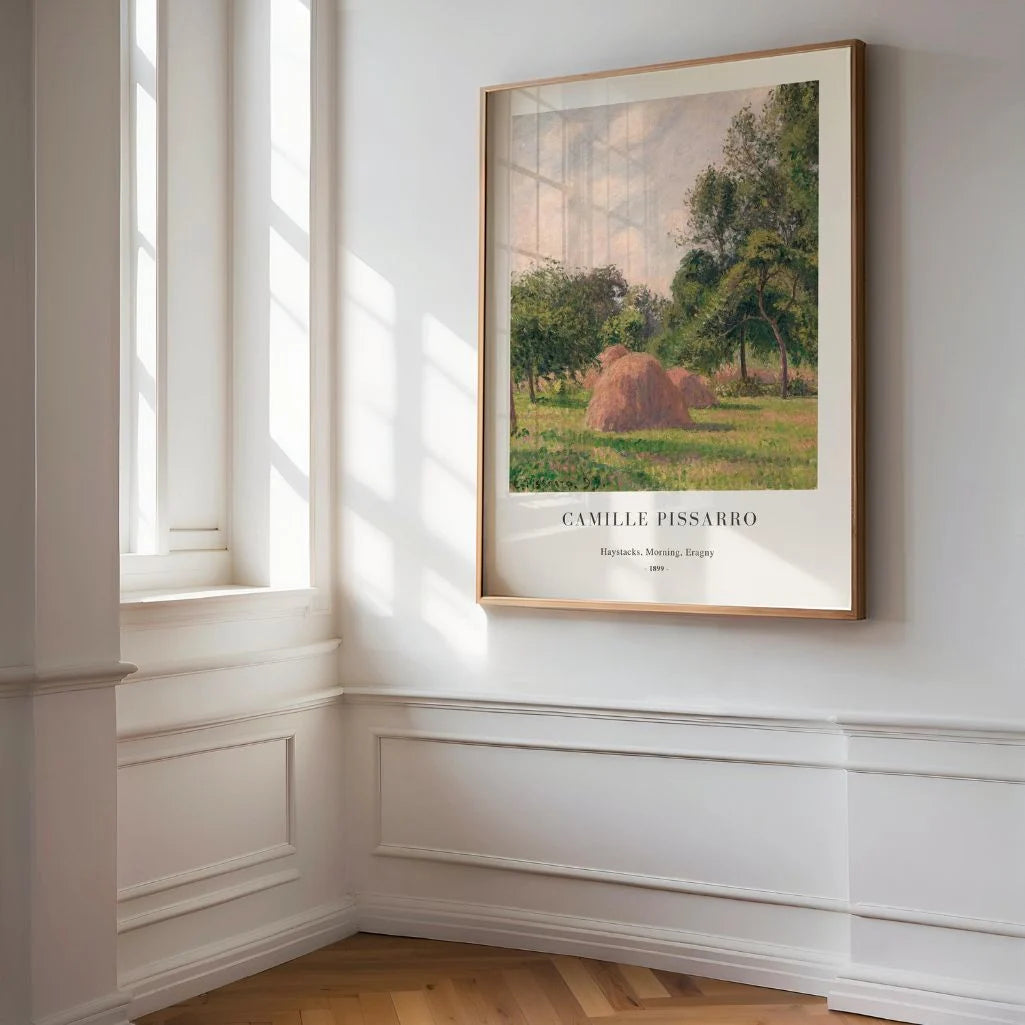 Camille Pissarro – Almiares, mañana, Éragny Póster
