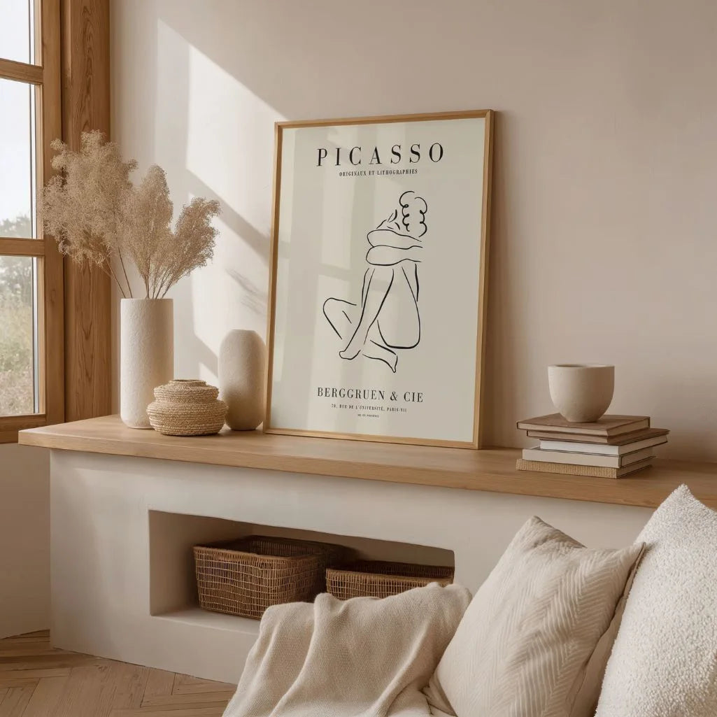 Póster inspirado en Pablo Picasso – Abrazo lineal