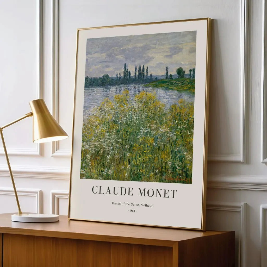Claude Monet – Las orillas del Sena en Vétheuil Póster