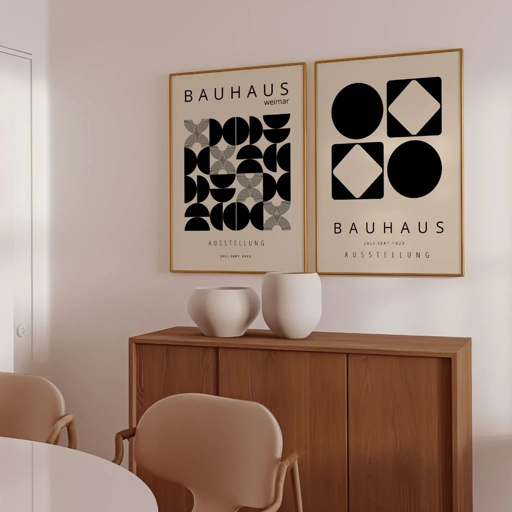Bauhaus Geometría – Set de 2 pósteres,beige