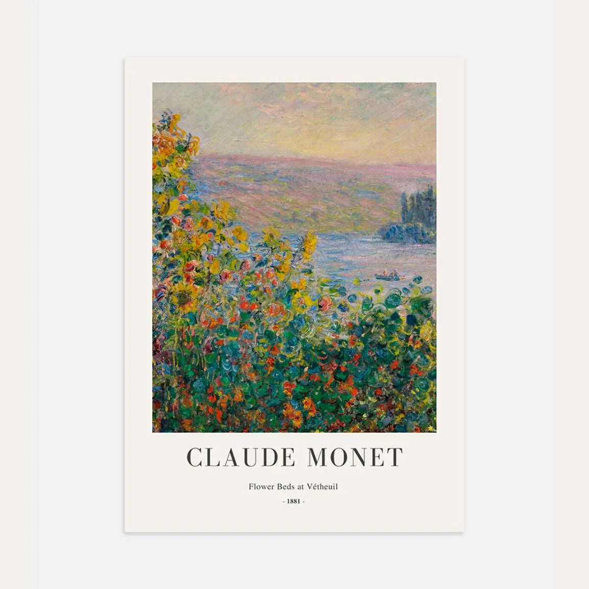 Póster Claude Monet – Parterres de flores en Vétheuil
