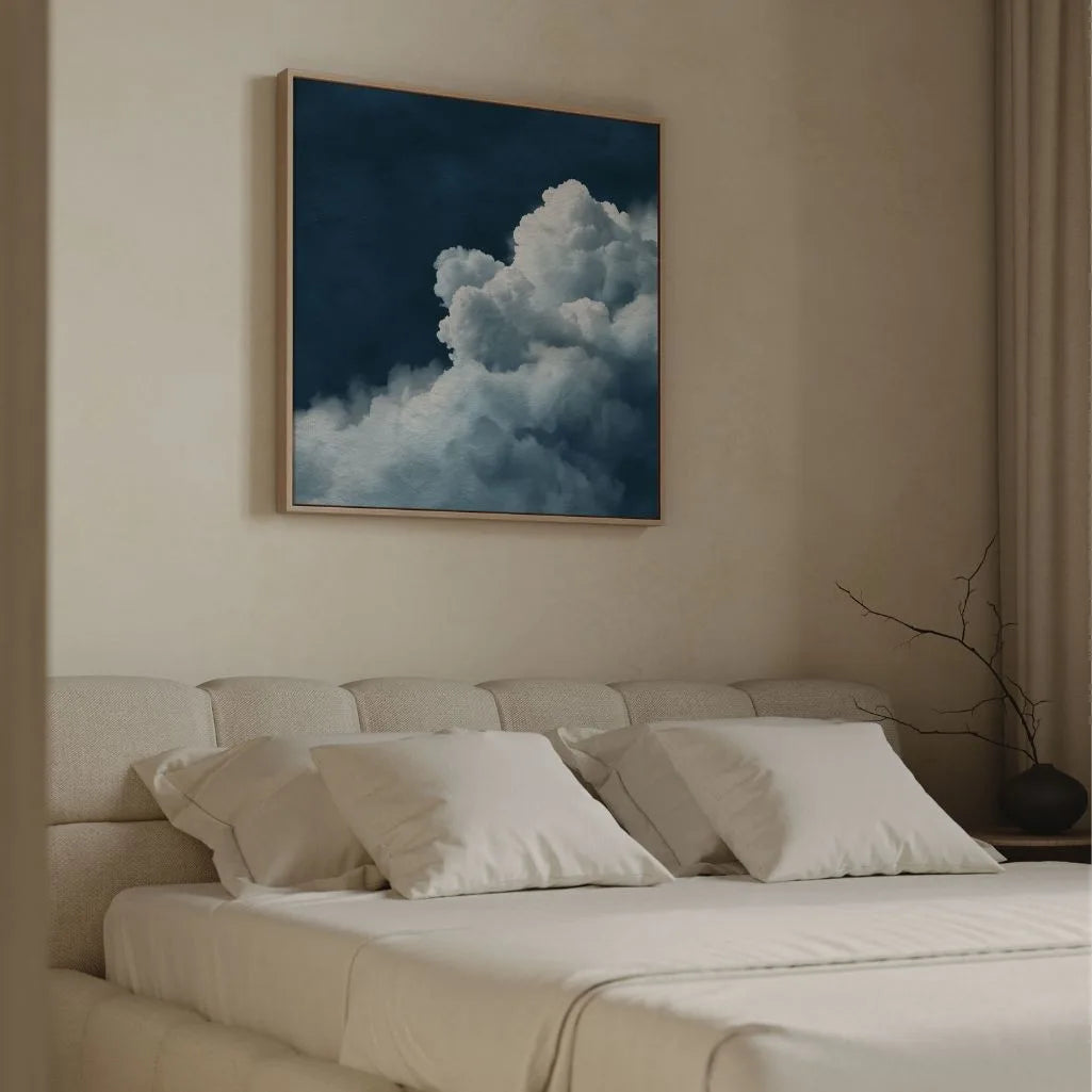 Lienzo enmarcado – Nubes blancas