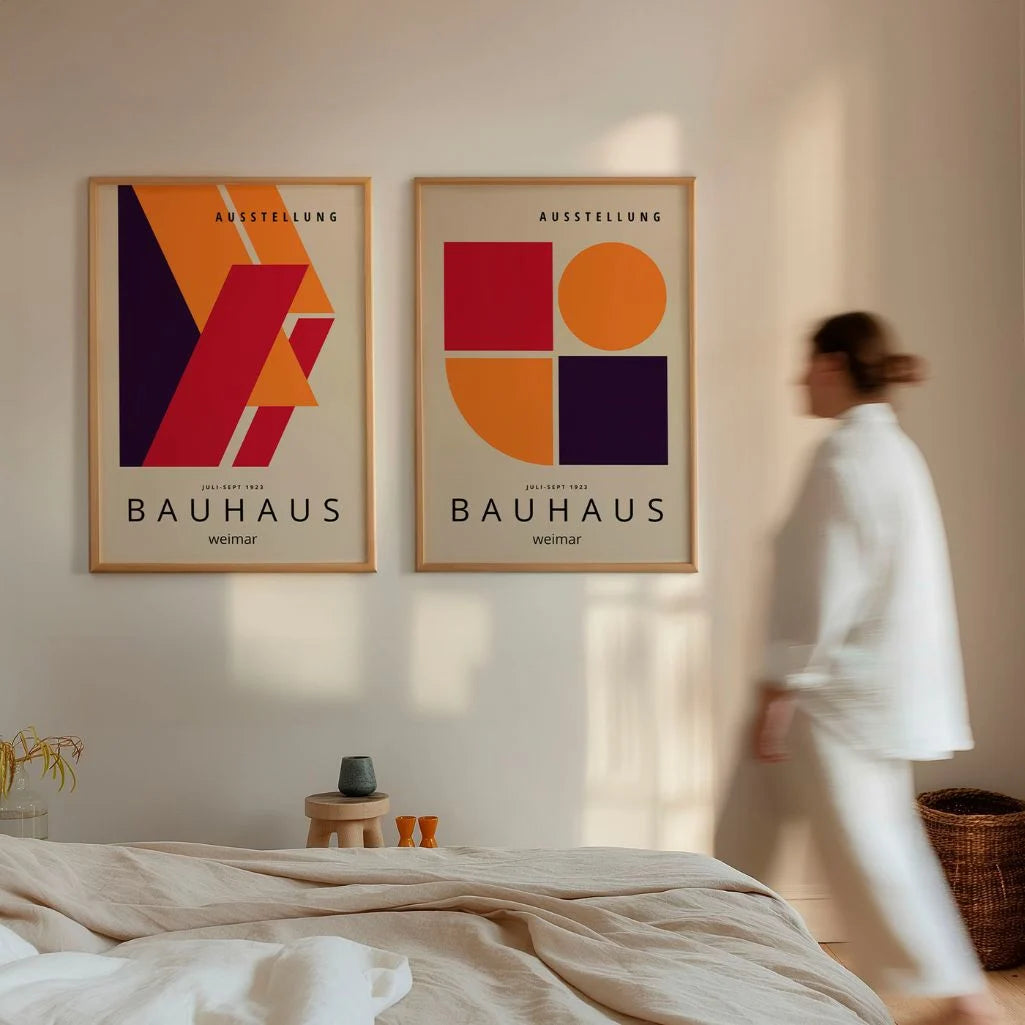 Bauhaus Abstracción Rojo – Set De 2 Pósteres