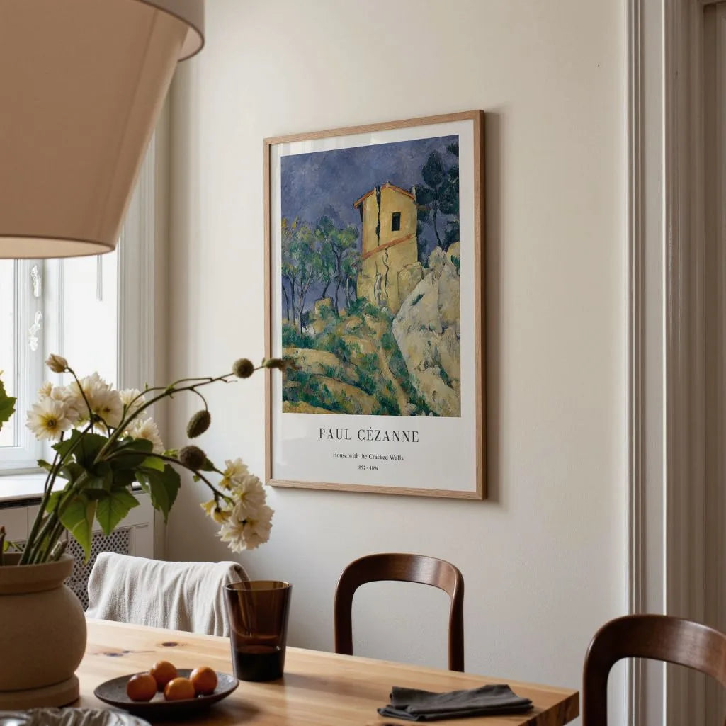 Paul Cézanne – Casa de muros agrietados Póster